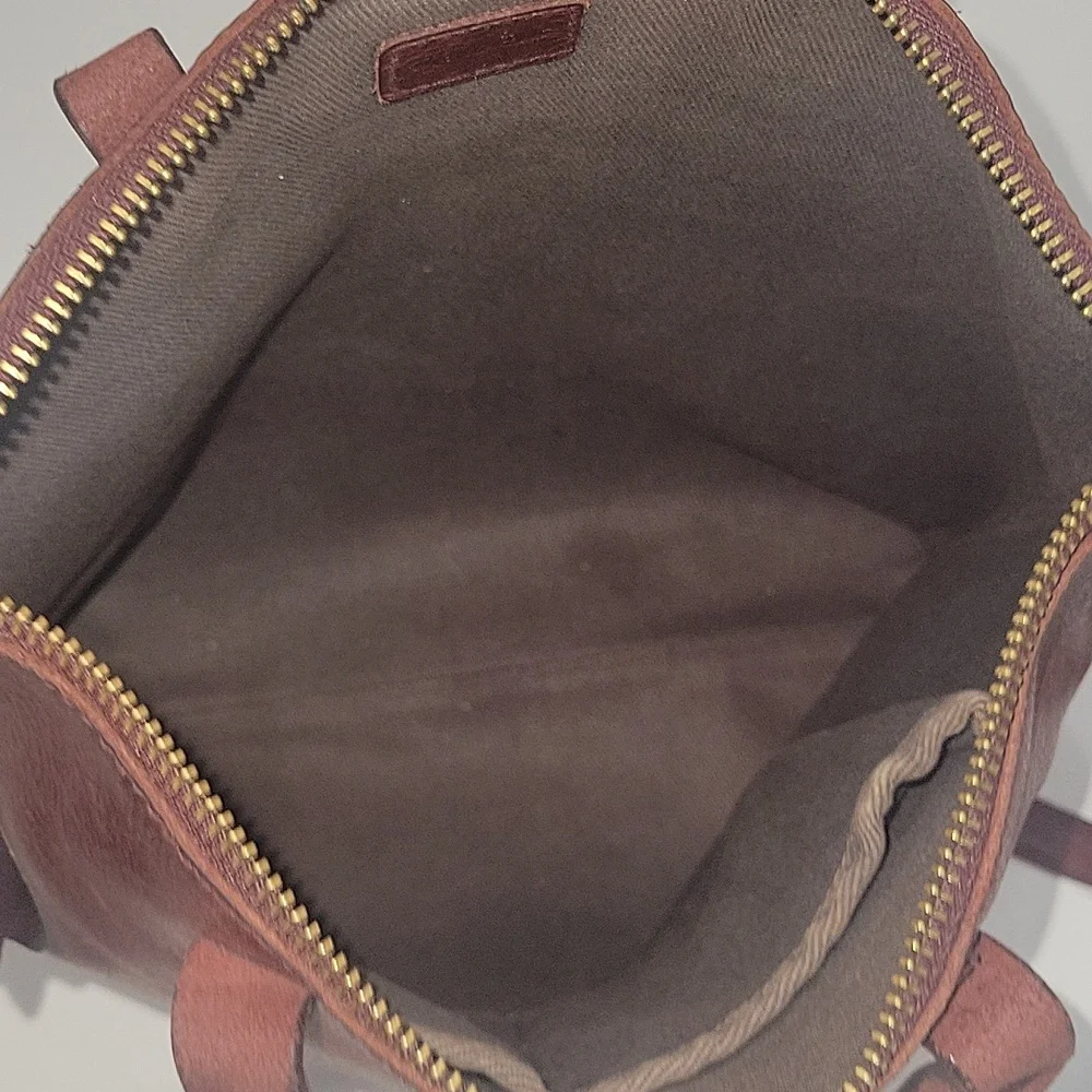 Small Madewell Burgundy Leather Tote Crossbody Bag